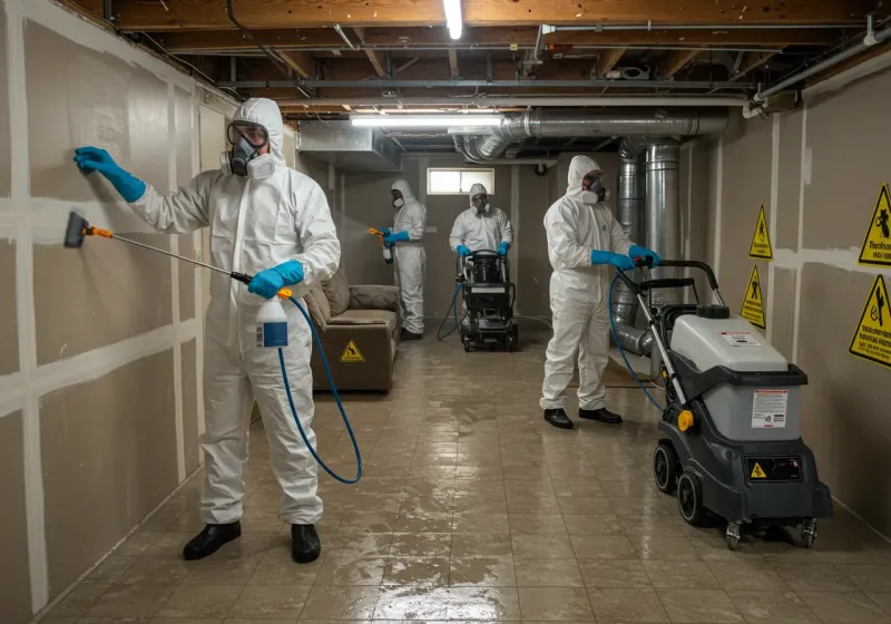 Basement Moisture Removal and Structural Drying process in Alabaster, AL